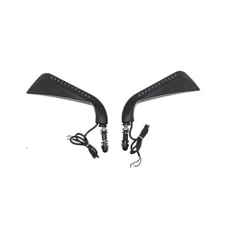 Motorcykel Skära Sidospegel Bakifrån Med Led Blinkers Ljus För Softail Sportster, Svart