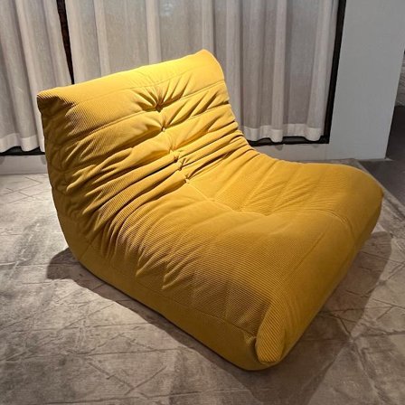 Togo Ensitssoffa - Gul - Ingen montering, Ergonomiskt helkroppsstöd, högdensitets fjädrande skum, Premium Soft-Touch-klädsel