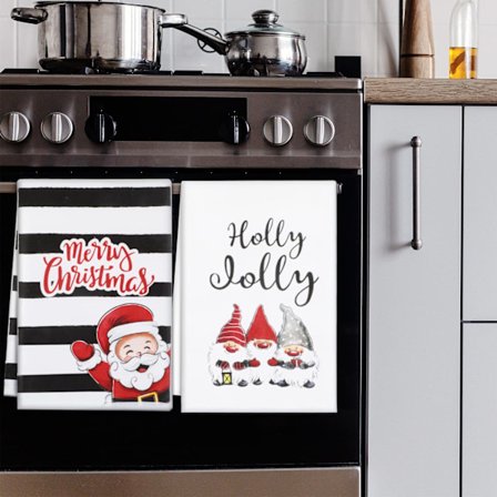 4 stk Julekjøkkenhåndklær og Oppvaskkluter Absorberende Juletre Håndklær Juleoppvaskkluter Dekorasjon