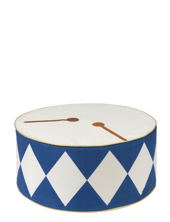 Fabelab Christmas Cushion - Drum - Regal Blue - Multi/patterned - 50CM DIAX22CM H