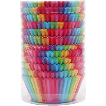 Sateenkaarenväriset paperiset muffinssivuoat, 200 kpl