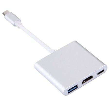 USB 3.1 Type-C hann til USB-C, HDMI og USB 3.0 hunn-adapter - støtte for 4K-oppløsning