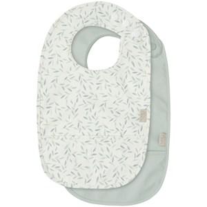 Cam Cam 2-Pack Green Leaves/Dusty Green Bibs One Size - Baby feeding - One size - Green