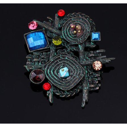 Broche Krystal Vintage Multifarvet Sten