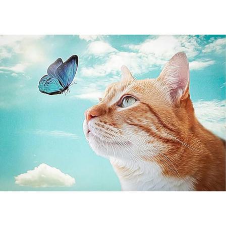 Diamond Painting Cat Kit, Cat Diamond Art Kits För Vuxna, Butterf