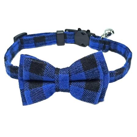 Julhundhalsband med rosett Klassisk Rutig Snöflingemönster Justerbart Husdjurskrage