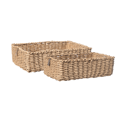 ERNST Korg 2-set Förvaring Brun 25,5x16x8/28x19,5x8