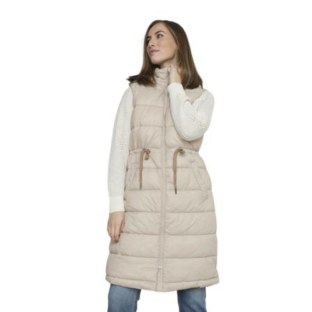 Cream, Long Vest Beige, Dames, Maat:S