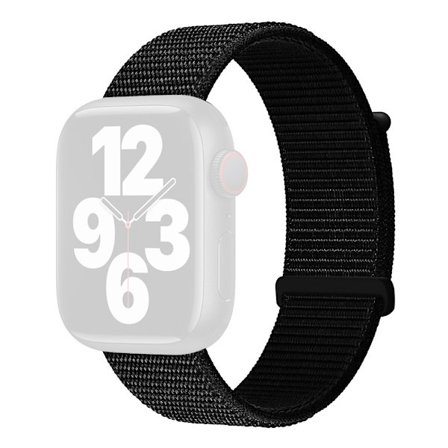 KALEBOL Nylon klockarmband Apple Watch Series 10 46mm armband - Djup Svart
