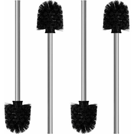 Set med 4 toalettborstar - 8 cm diameter Puppy Brush - Toalettrengöringsborste med rostfritt stålhandtag - Toalettborste med elegant och klassisk 