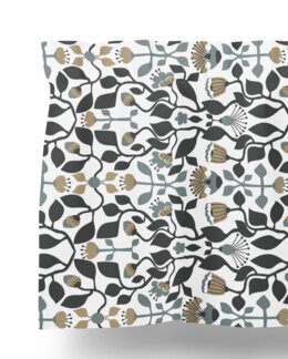 Kappe metervare Blomster Blå