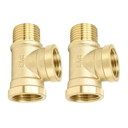 Højstyrke messing T-formet adapter 2 stk. til køleskabsrørnetværk