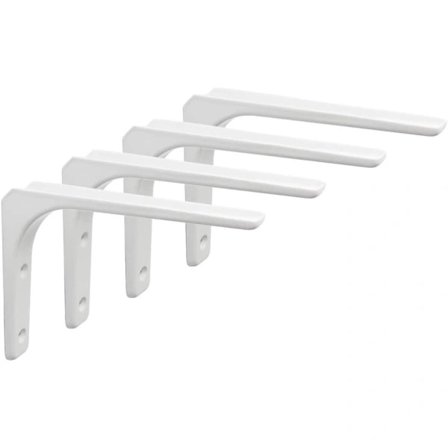 Hyllkonsol Vinkelkonsol Vinkeljärn Hyllstöd Väggmontering 200mm*150mm, Metall Blank Vit Finish, 4-pack