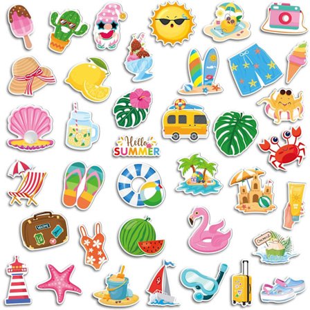 38 st Sommarkryssning Dörrdekorationer Magnetisk Flamingo Tomte Palmträd Hawaii Tropiska Magnetiska Klistermärken för Kylskåp Bil Hytt Kök