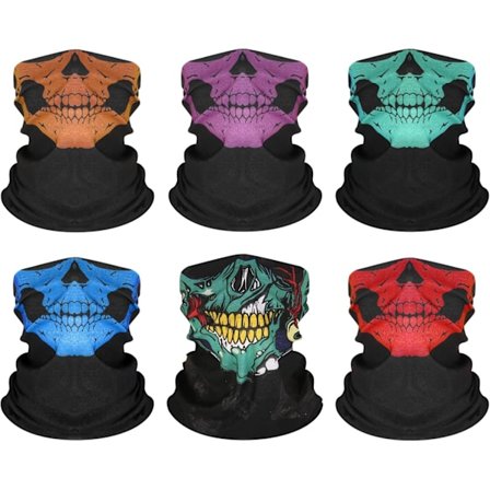6 stk. Halv Ansigt Hals Hovedbeklædning Ansigtsmaske Hovedbånd Ansigtsdækninger Bandana Halstørklæde Hovedtørklæde Halsedisse Varmer, til Cykel 