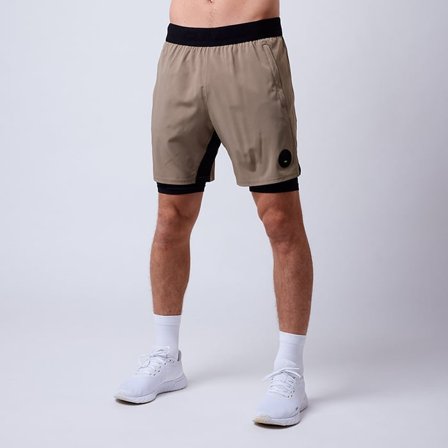 CLN ATHLETICS Rep 2 in 1 Shorts Khaki