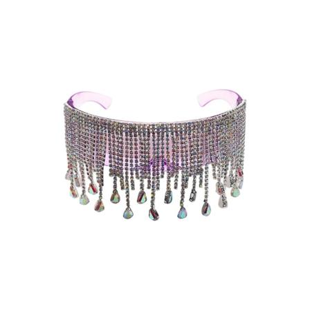 Dam Rhinestone Tassel Solglasögon Personlighet Mode Solglasögon - Lila Purple