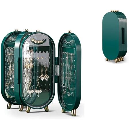 Matkakäyttöön sopiva korujärjestäjälaukku, 4-kerroksinen säädettävä korurasia