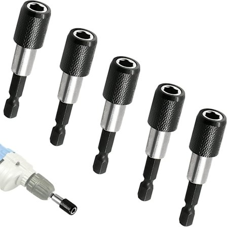 5 st magnetiska bitshållare, 1/4" 60 mm bitshållare för sladdlös skruvdragare, för gipsskiva och inslagning av skruvar, snabb montering i gipsskivor