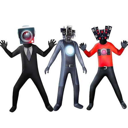 Halloween Skibidi Toilet Game Rolle-spil Kostume Toilet Mand Cosplay Jumpsuit