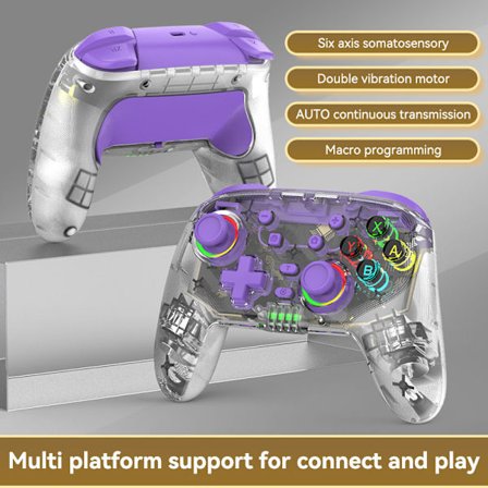 Lilla BLUEKAKA Trådløs Bluetooth Gamepad Kontroller for Nintendo Switch med Vekke-funksjon