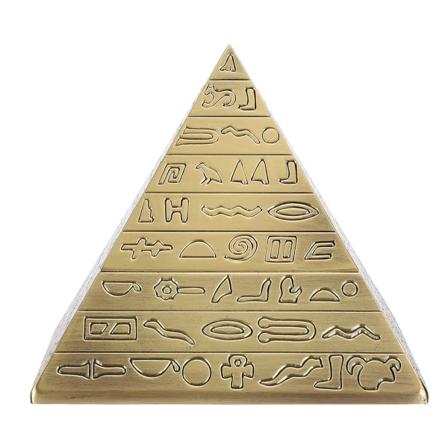 Metallaskebeger med deksel Retro kontorpynt Røykegaver Egyptiske pyramider form(bronsert)