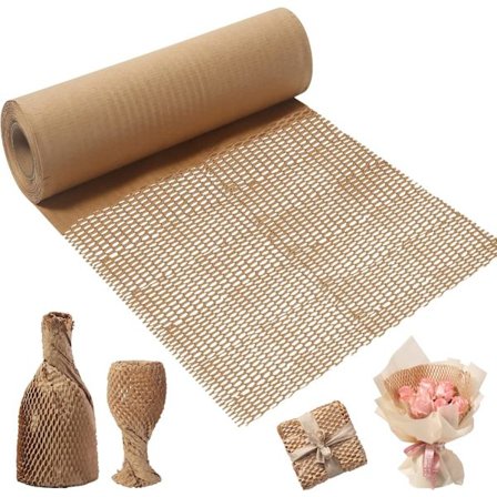 Brun bikakepapiremballasje, 30 cm x 30 m biologisk nedbrytbar papirbobleplast, miljøvennlig brunt pakkepapir for flytting og innpakning