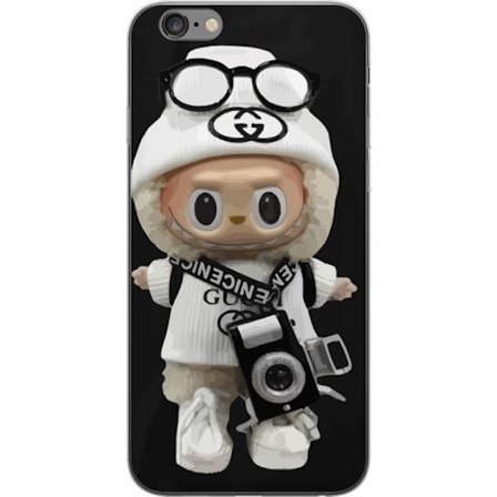 Yhteensopiva Puhelinkuori Apple Apple iPhone 6 Plus Tyylikäs muotoilijafiguuri kameralla ja katutyyliä, leikkisä keräilyfiguuri trendikkäässä k