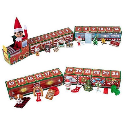 Julkalender Nordpolen Elf Tåg Blind Box Dekorationer Barnleksak
