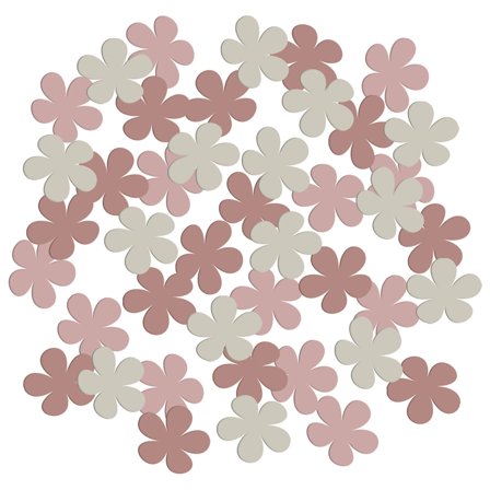 Konfetti Blomster Lyserødbrun/Gammelrosa/Beige 80-pak
