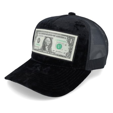 Calza Pennello - Preto trucker Boné - Dollar Bill Velvet Black A-frame Trucker @ Hatstore