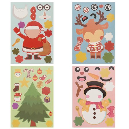 20 ark DIY julväggklistermärken God Jul-klistermärken (M, blandade färger)