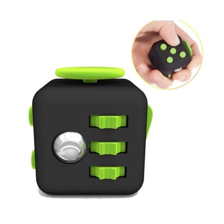 Fidget Stress Cube - [1 kpl] Hermostuva sormihäiriölelu [musta, vihreä]