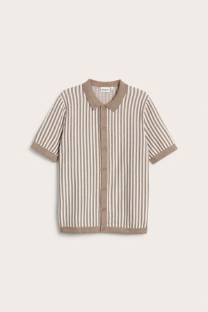 Kappahl | Stripete strikkegenser | Melert beige