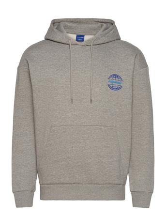 Jorcolton Backprint Sweat Hood Ltn Grey Jack & J S