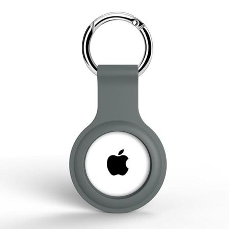Apple Airtag Hållare Med Nyckelring I Silikon - Grå Grey Grå