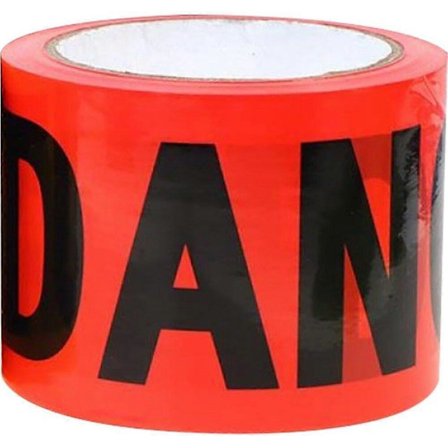 Rød faresone tape rull, iøynefallende rød barrikade varslingstape, ikke-klebende forsiktighetsbarriere tape, Halloween dekorativ faresone tape