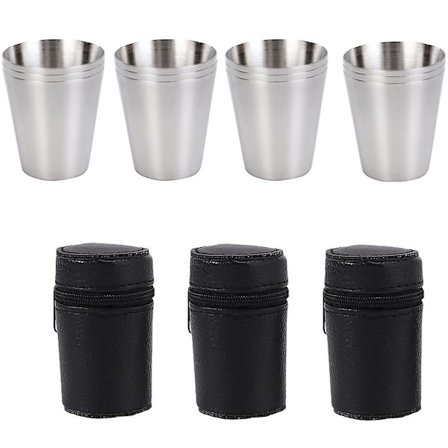 12 stk. Lommelærkopp Kobber Rustfritt Stål Shotglass 30ml Drikke