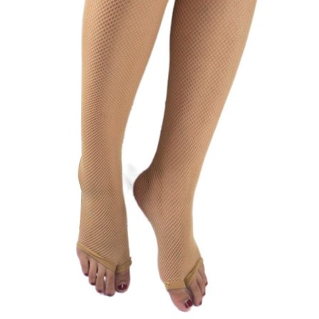 Professionella Latin Dans Tålösa Tights Dam Sexiga Öppen Tå Fisknät Strumpbyxor (FMY)