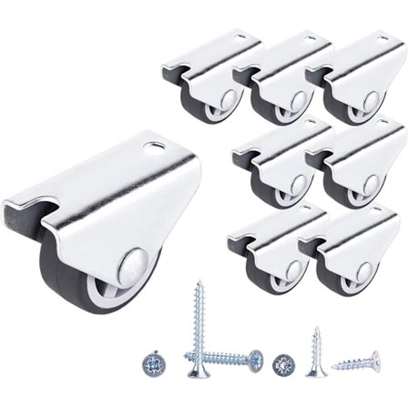 (Pakke med 8) 30mm Små Hjul Gummikuler Faste Hjul Kraftige Hjul Hjul Ikke-Svingbare Hjul Møbelhjul (8)