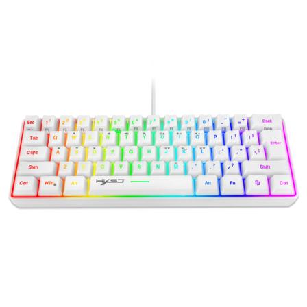 Kannettava langallinen pelinäppäimistö RGB-taustavalolla, 61 näppäintä Valkoinen