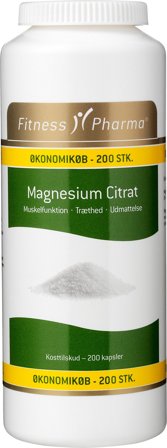 Fitness Pharma MagnesiumCitrat 200 kaps., Helse & Madvarer, Mineraler, Magnesium
