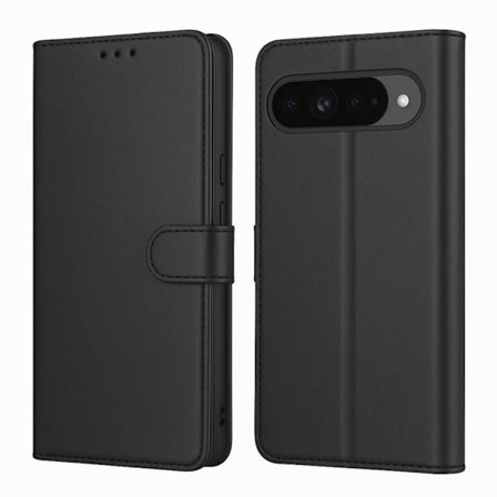 Coque til Google Pixel 10 / Pixel 10 Pro - Sort Portefeuille med Magnetisk Klap til Kortopbevaring Phonillico