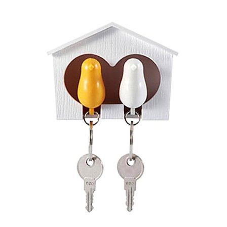 2 st Fågelnyckelring + 1 st Sparvfågelholk Hem Väggmonterad Nyckelringhållare Dekor