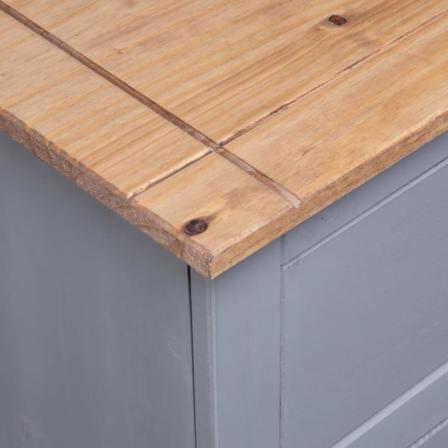 Vidaxl Skänk Grå 93x40x80 Cm Massiv Furu Panama Grå