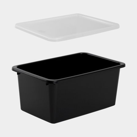 Opbergdoos met deksel Nordiska Plast Store It, zwart, 285 x 185 x 125 mm, 5 liter