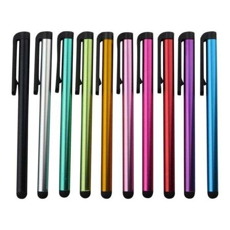 10-pak Stylus Touchpen i metallisk farve - multicolor