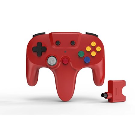 Trådlös Handkontroll Kompatibel med Nintendo 64 Röd