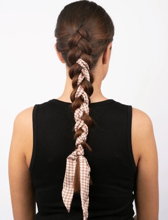 SUI AVA Checkered Scarf - Beige - ONE SIZE