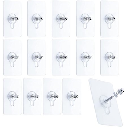 Adhesive Wall Screws Hanging Nails, No-drilling Waterproof Screw Free Stickers For Hanging No-trace Heavy-duty Adhesive Wall Mount Screw Hooks For Kit